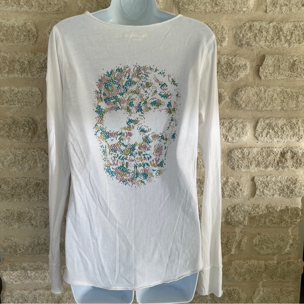 Zadig & Voltaire Tunisien ML Strass pastel stud skull top rare M